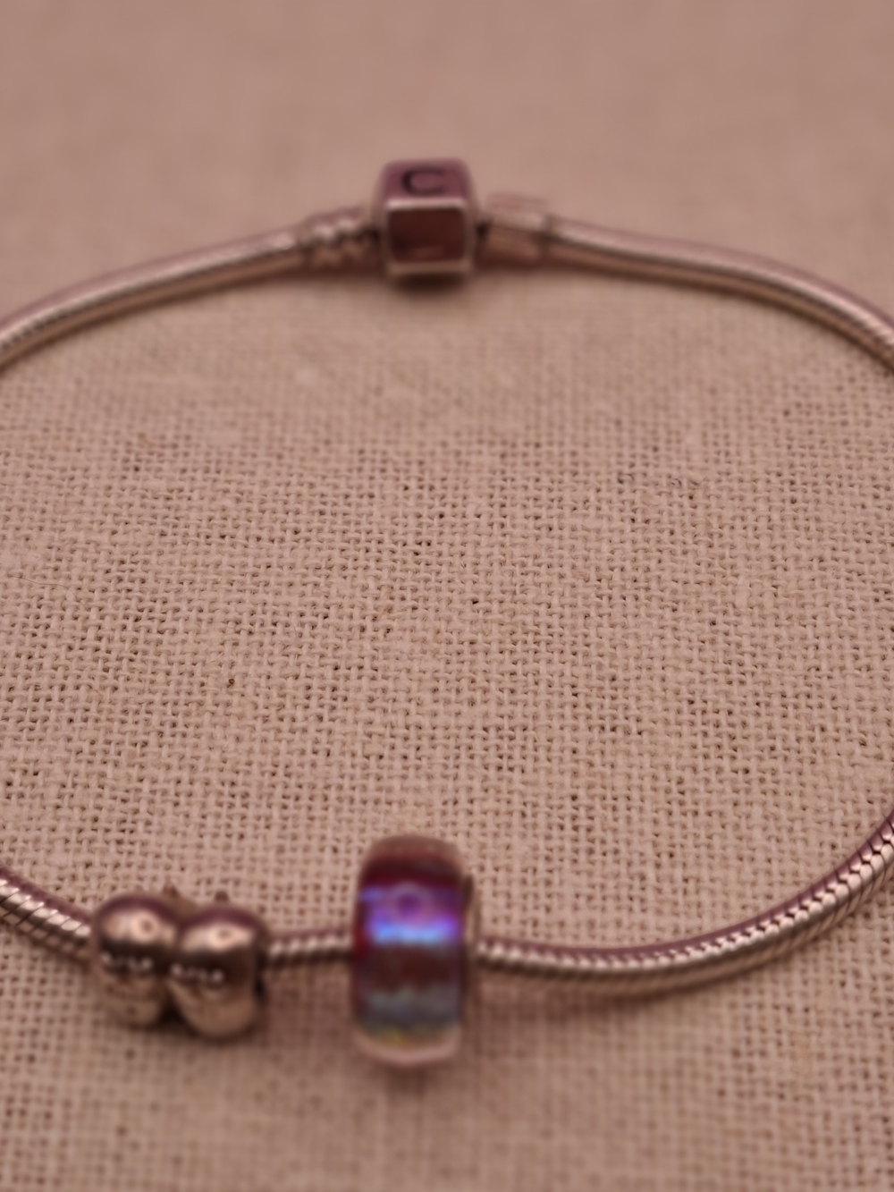 Chamilia Silver Charm Ankle Bracelet With 2 Charms